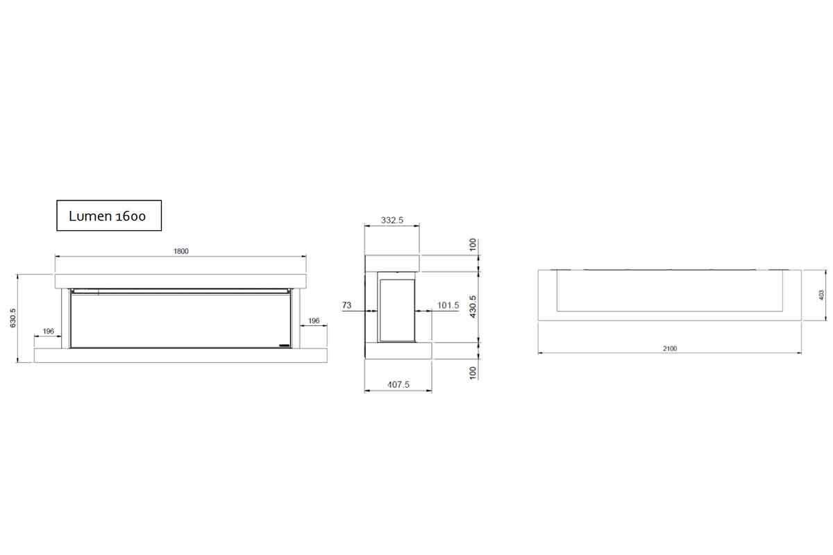 Elektro-Wandkamin La Nordia Lumen 1600